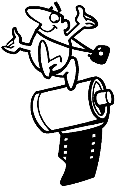 Man with camera and roll of film vinyl sticker. Customize on line. Photos and Films 073-0122